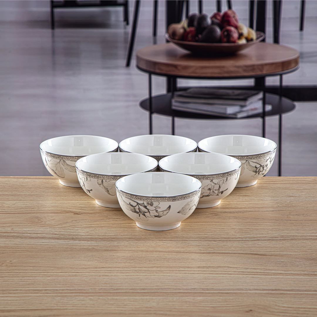 Almarjan 6 Pieces Fonon Collection Porcelain Bowl Set - 8588