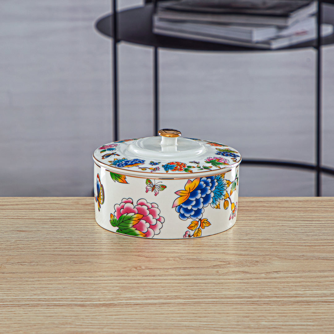 Almarjan 11 CM Fonon Collection Porcelain Bowl With Cover - 2070