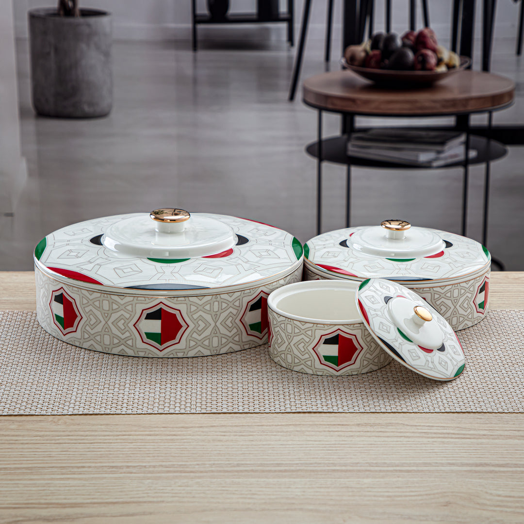 Almarjan 25 CM Fonon Collection Porcelain Bowl With Cover - 7772