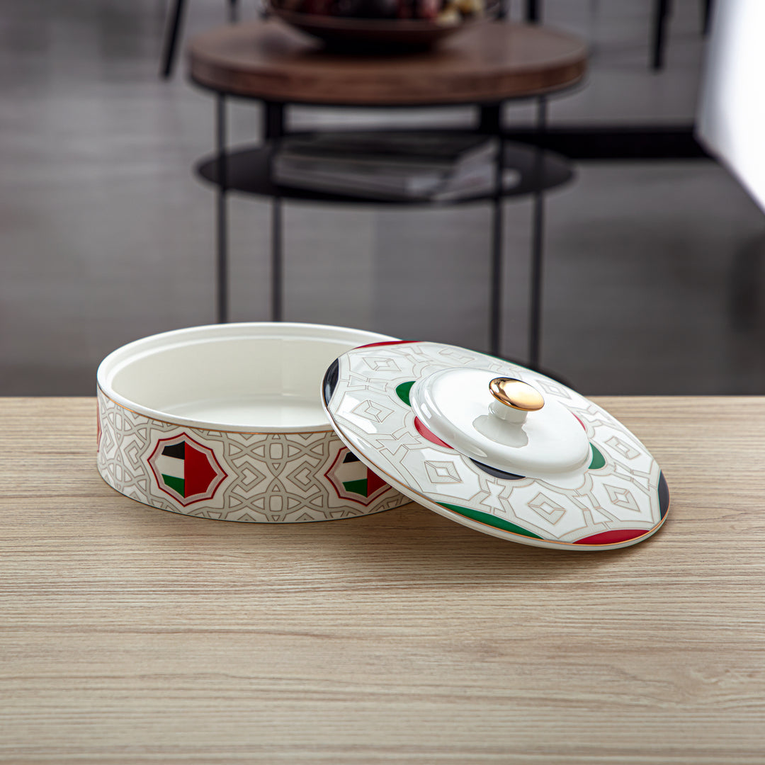 Almarjan 18 CM Fonon Collection Porcelain Bowl With Cover - 7772