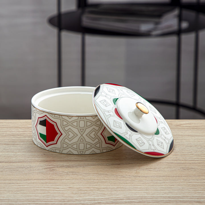 Almarjan 11 CM Fonon Collection Porcelain Bowl With Cover - 7772