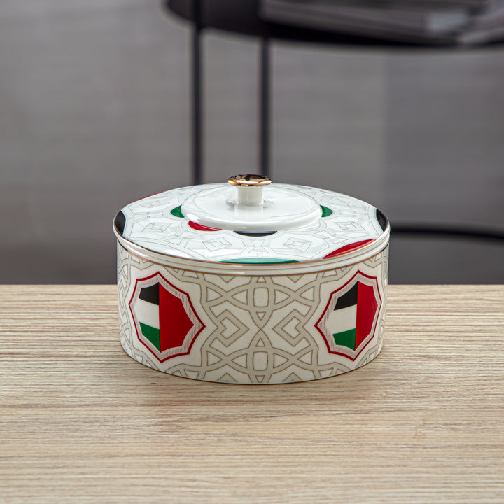 Almarjan 11 CM Fonon Collection Porcelain Bowl With Cover - 7772