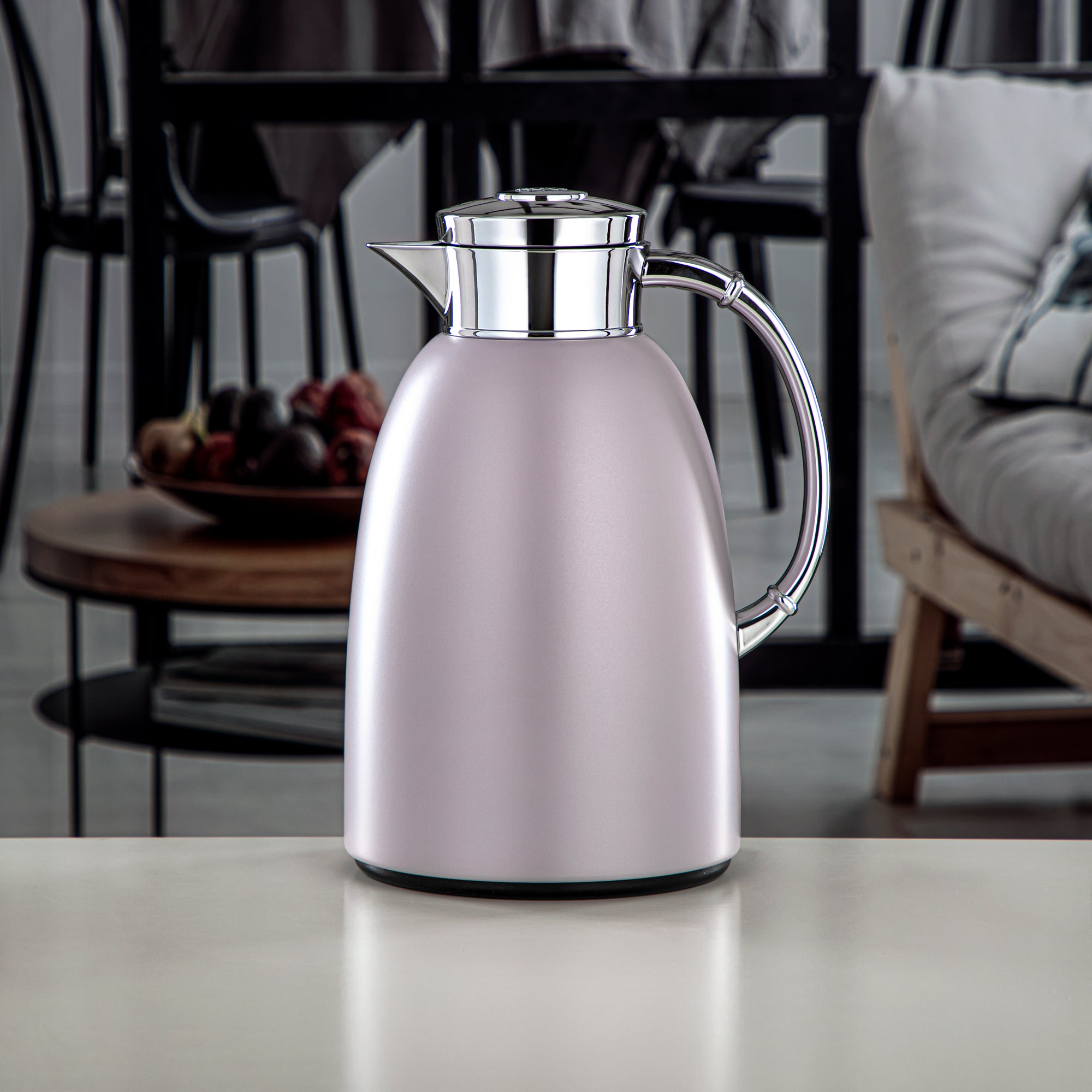 Almarjan Vacuum Flask 1.6L (QVC-1600Q404YZC) - Push Button, Light Purple | Modern Serveware