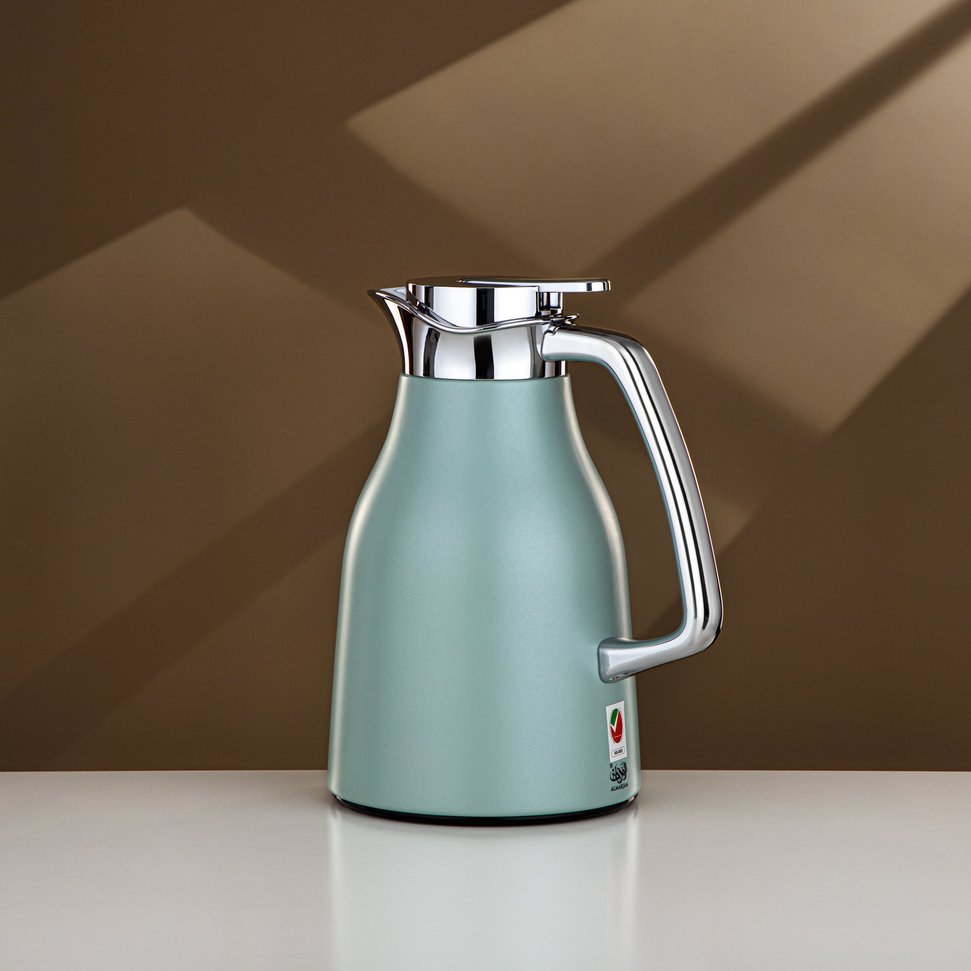 Almarjan Vacuum Flask Set Matt Green & Silver 0.7L + 1L (RGC-0700Q405YZC+1000Q405YZC) – Elegant Serving | Ramadan & Gatherings