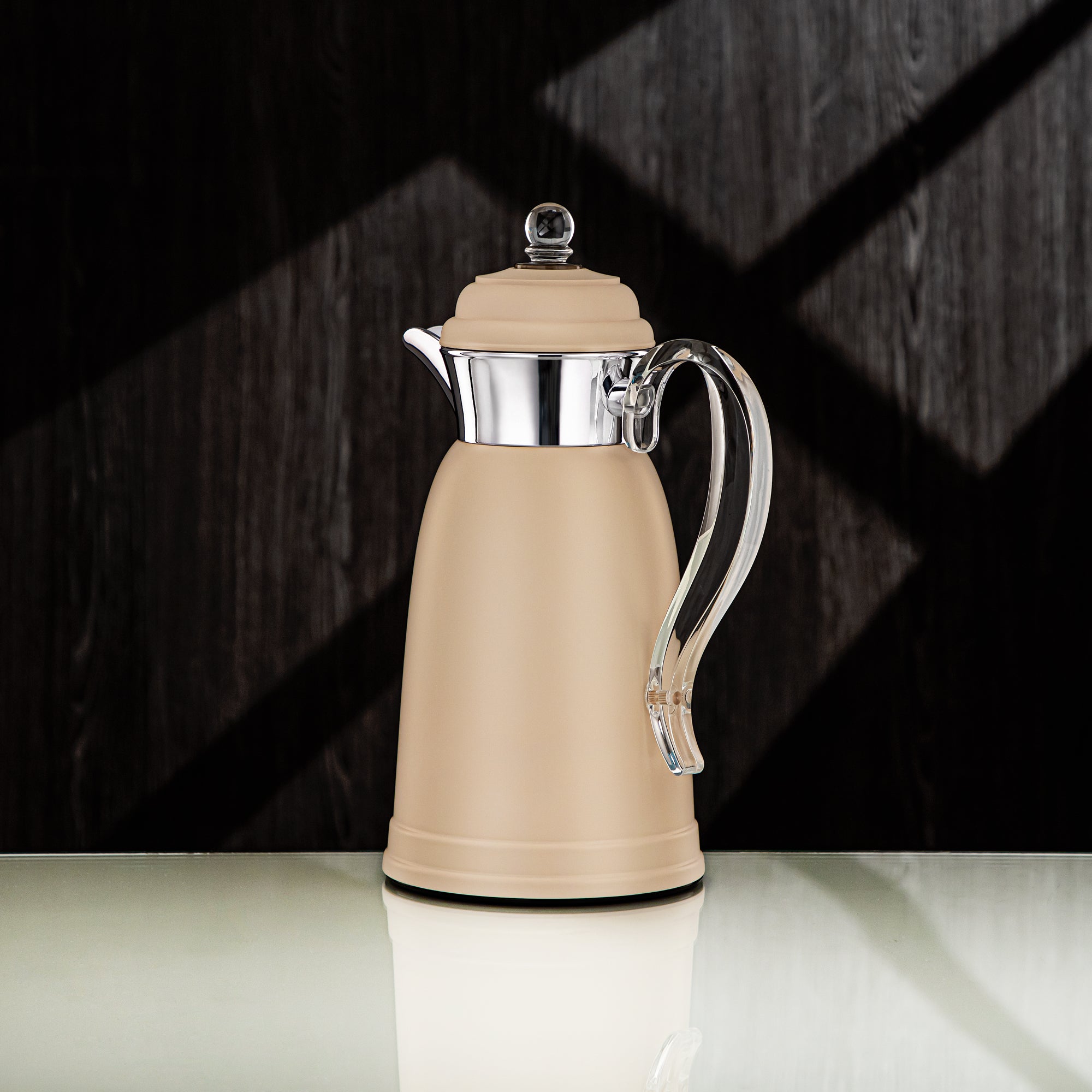 Almarjan Vacuum Flask Set - 0.7L & 1L, Beige & Silver Finish, Metal (SM-2A29-070/100 BG/C) - Classic, Tea & Coffee