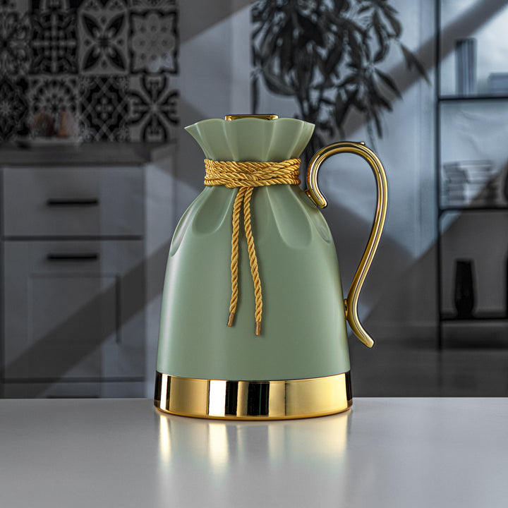 Almarjan 1 Liter Vacuum Flask Willow Green & Gold - SM-2D932-100 WLG/G/G