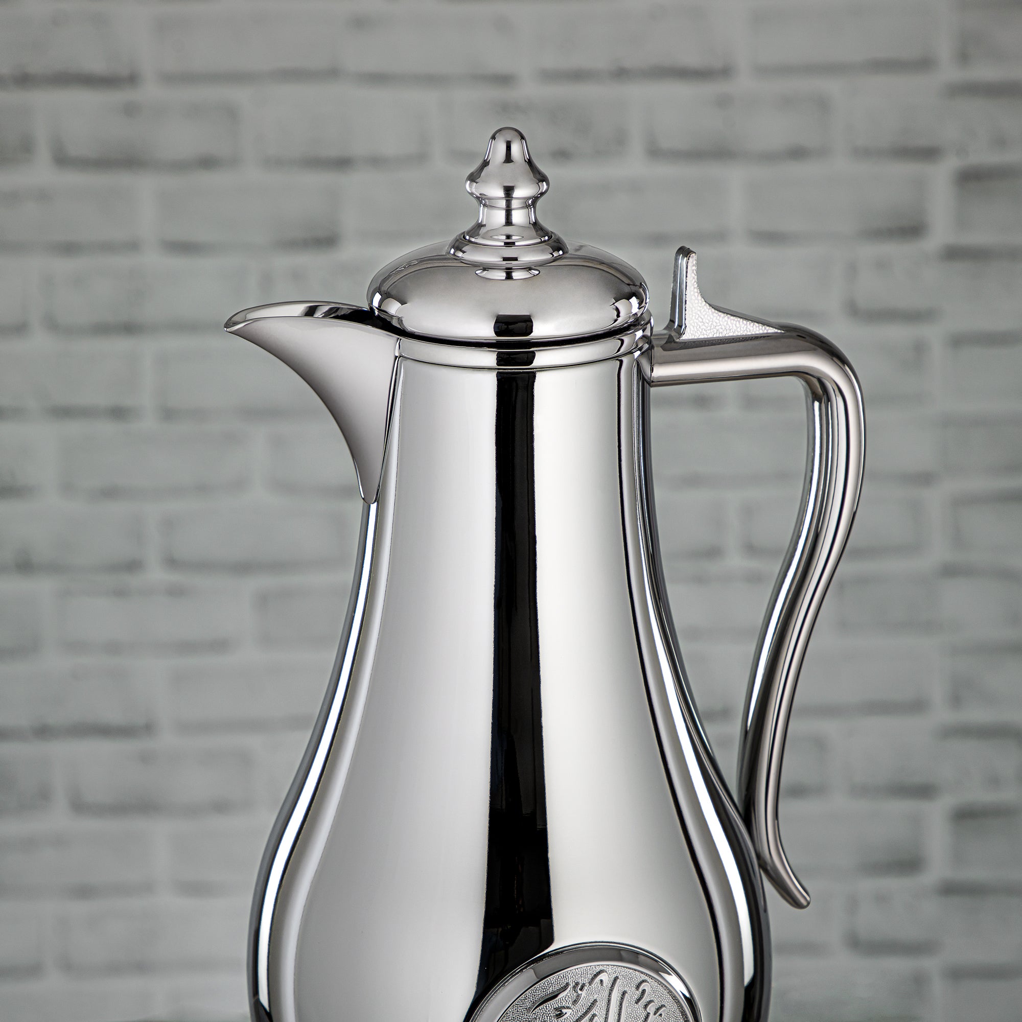 Almarjan Vacuum Flask Set, Push Button - 1L + 1L, Silver (SR-S) - Classic and Elegant