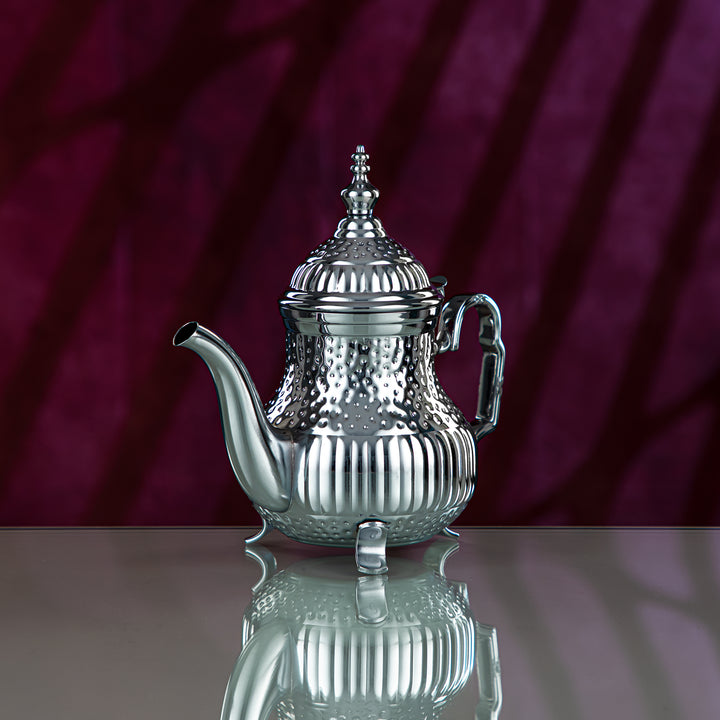 Almarjan 0.8 Liter Marabaa Collection Stainless Steel Teapot Silver - STS0010810