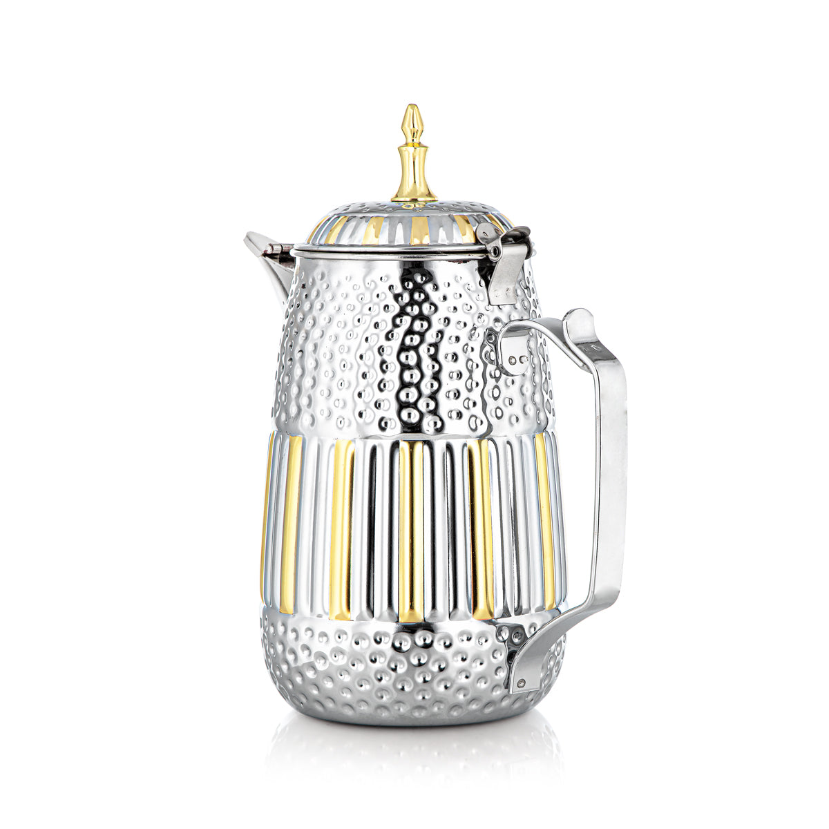 Almarjan 1.8 Liter Marabaa Collection Stainless Steel Milk Jug Silver & Gold - STS0010963