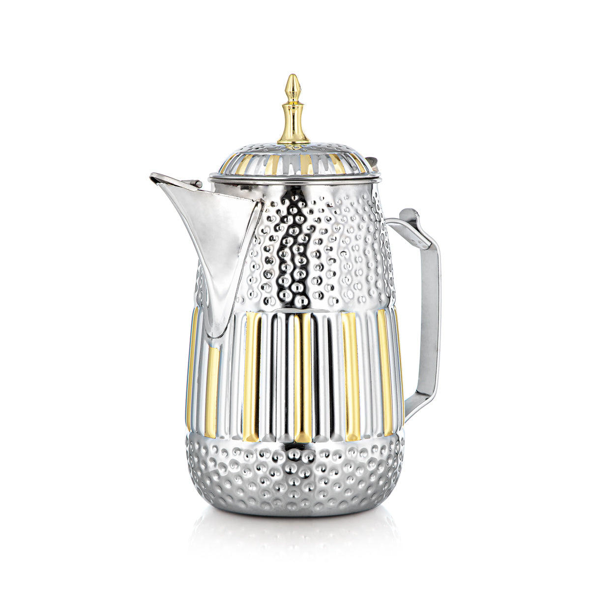 Almarjan 1.8 Liter Marabaa Collection Stainless Steel Milk Jug Silver & Gold - STS0010963