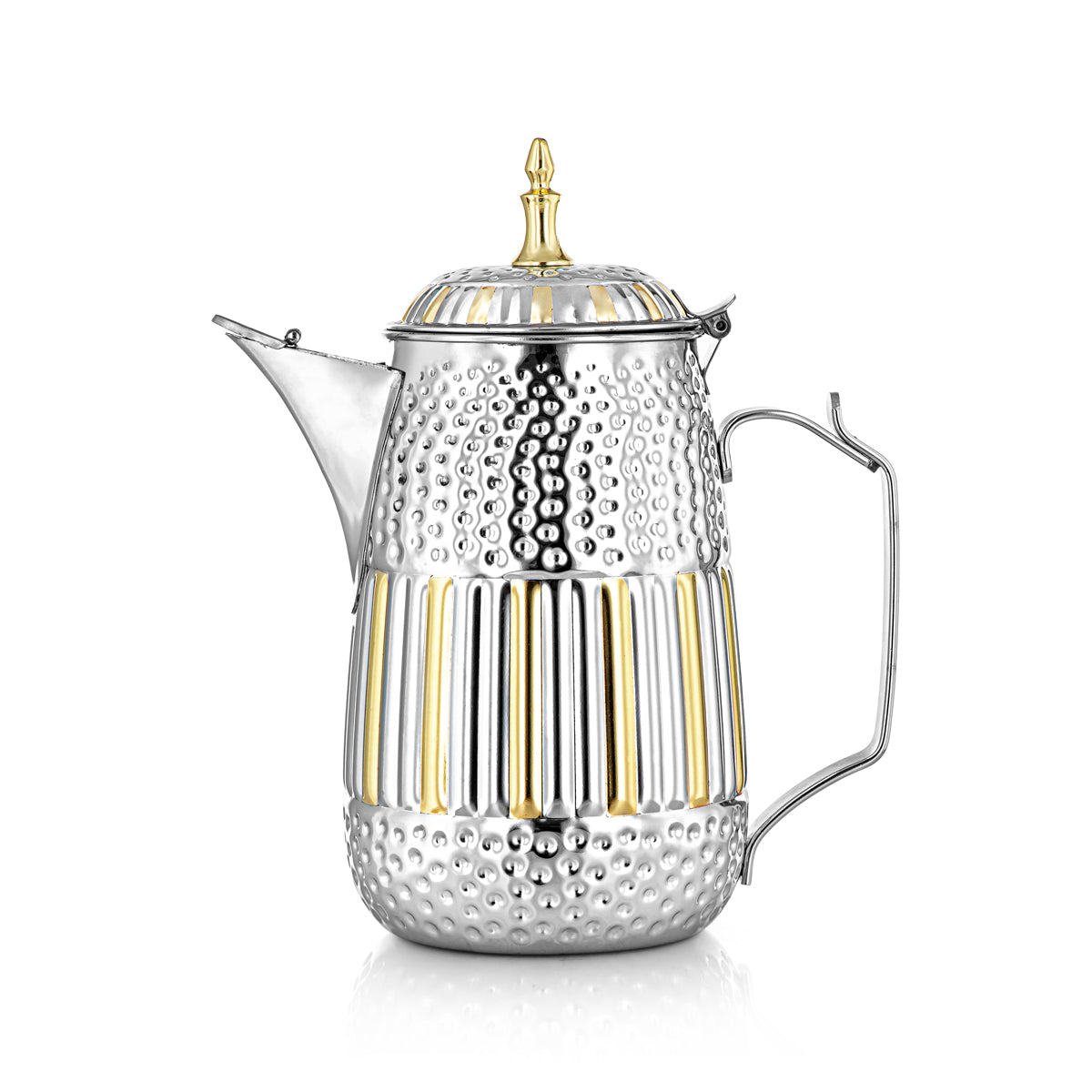 Almarjan 1.8 Liter Marabaa Collection Stainless Steel Milk Jug Silver & Gold - STS0010963