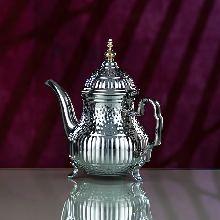 Almarjan 1.2 Liter Marabaa Collection Stainless Steel Teapot Silver & Gold - STS0012998