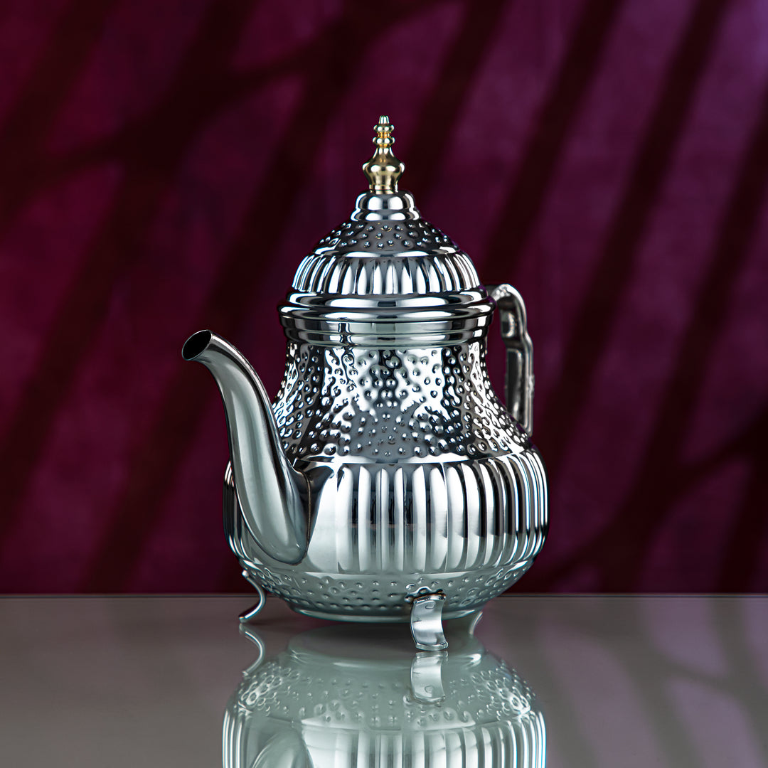 Almarjan 1.6 Liter Marabaa Collection Stainless Steel Teapot Silver & Gold - STS0012999
