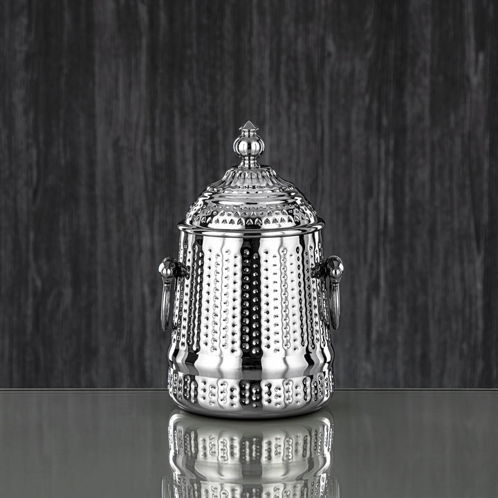 Almarjan 35 Ounce Barari Collection Stainless Steel Canister Silver - STS0013060