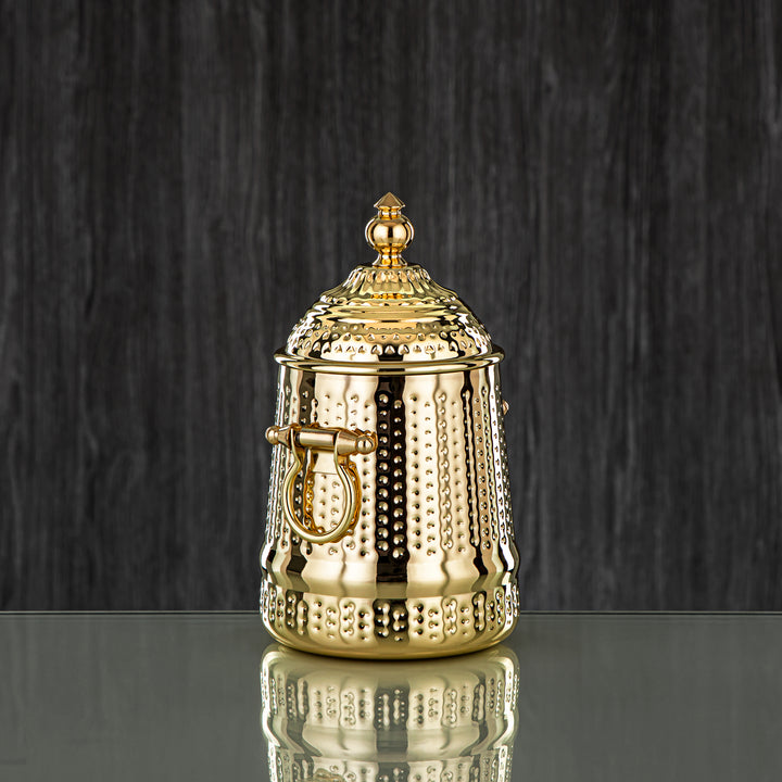 Almarjan 35 Ounce Barari Collection Stainless Steel Canister Gold - STS0013063