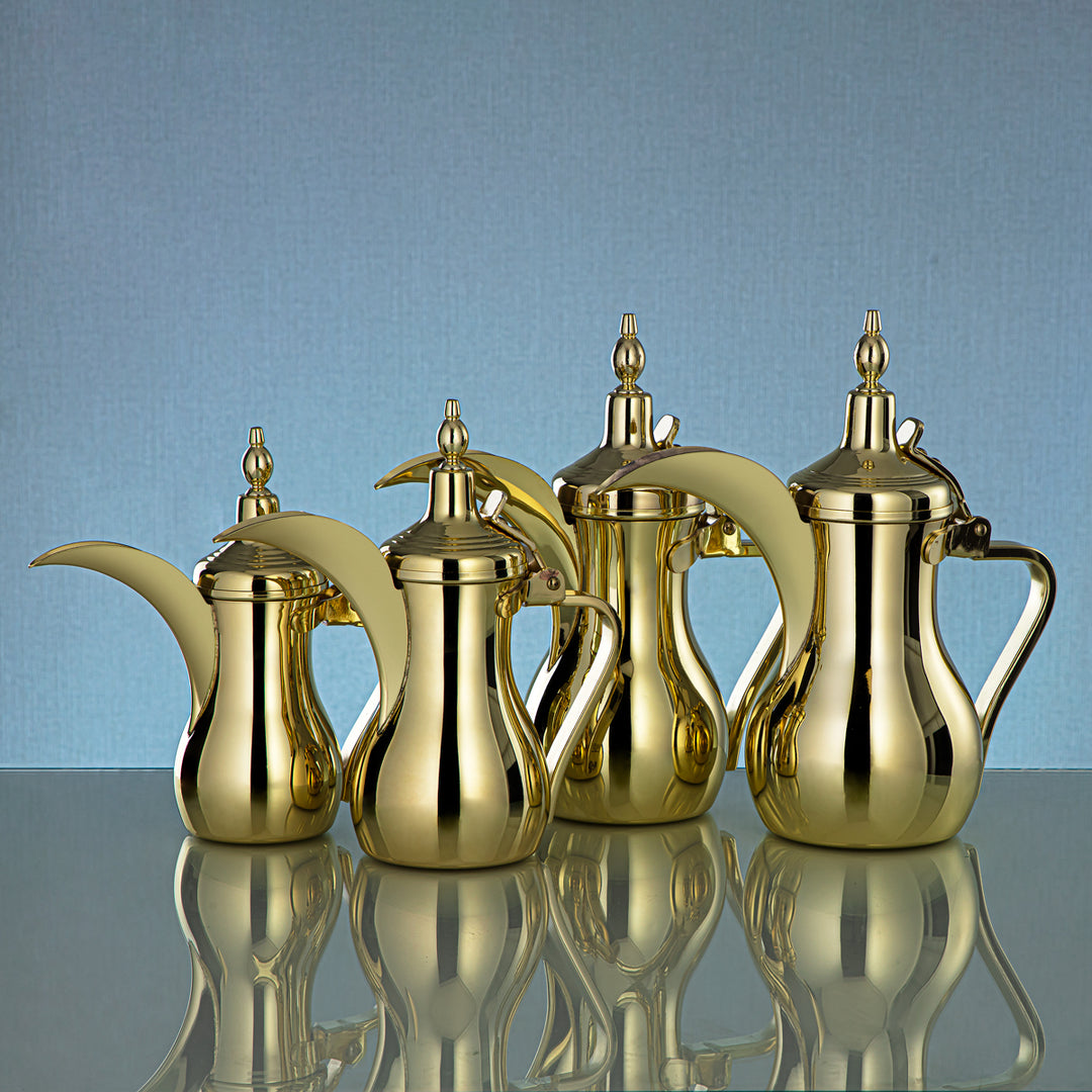 Almarjan 12 Ounce Albawadi Collection Stainless Steel Dallah Gold - STS0013117