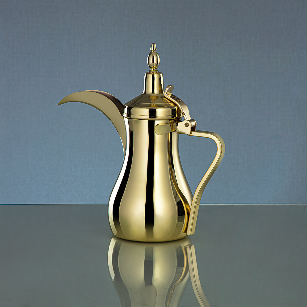 Almarjan 54 Ounce Albawadi Collection Stainless Steel Dallah Gold - STS0013122