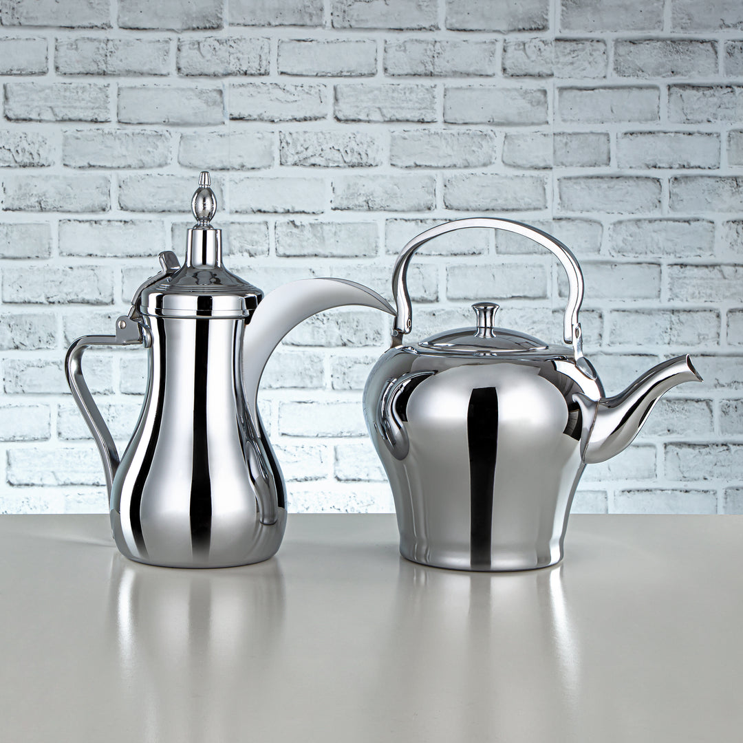 Almarjan 2 Pieces Albawadi Collection Stainless Steel Tea & Coffee Set - STS0013126