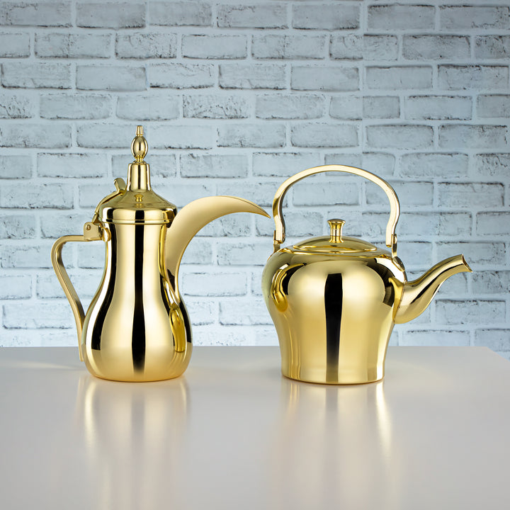 Almarjan 2 Pieces Albawadi Collection Stainless Steel Tea & Coffee Set - STS0013128