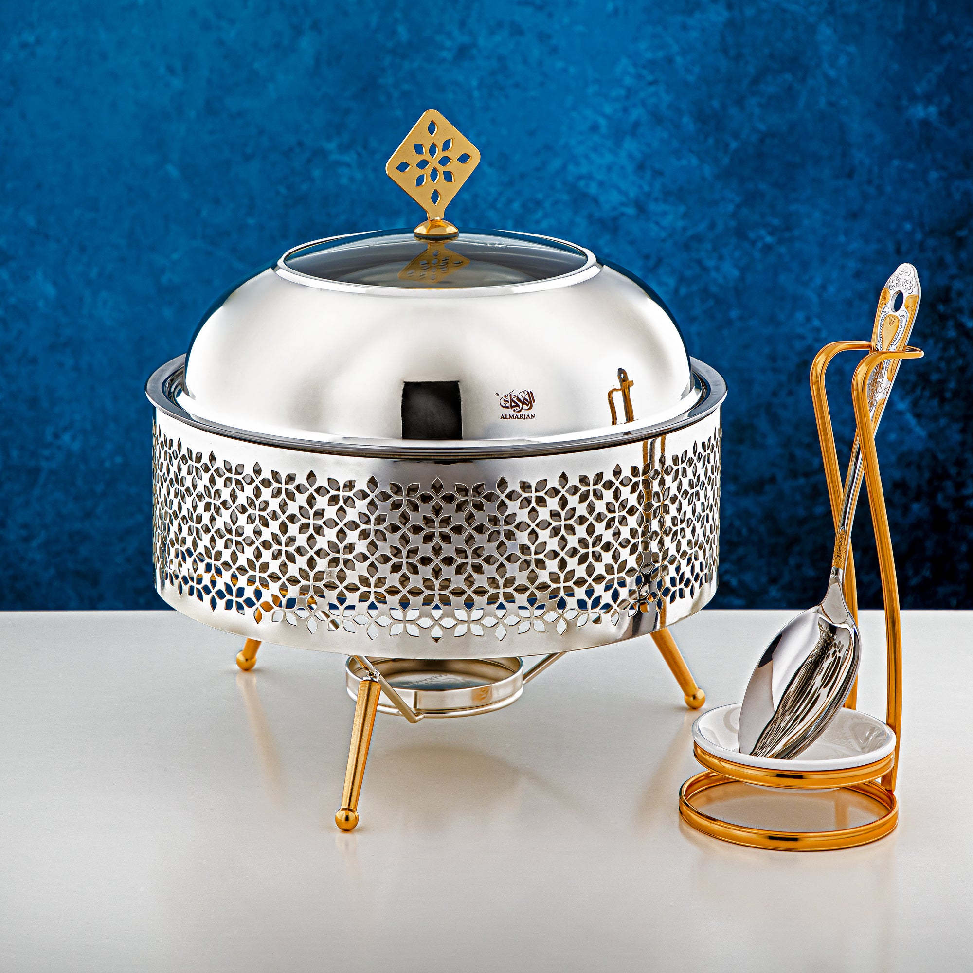 Almarjan 3000 ML Chafing Dish Silver & Gold - STS0013199