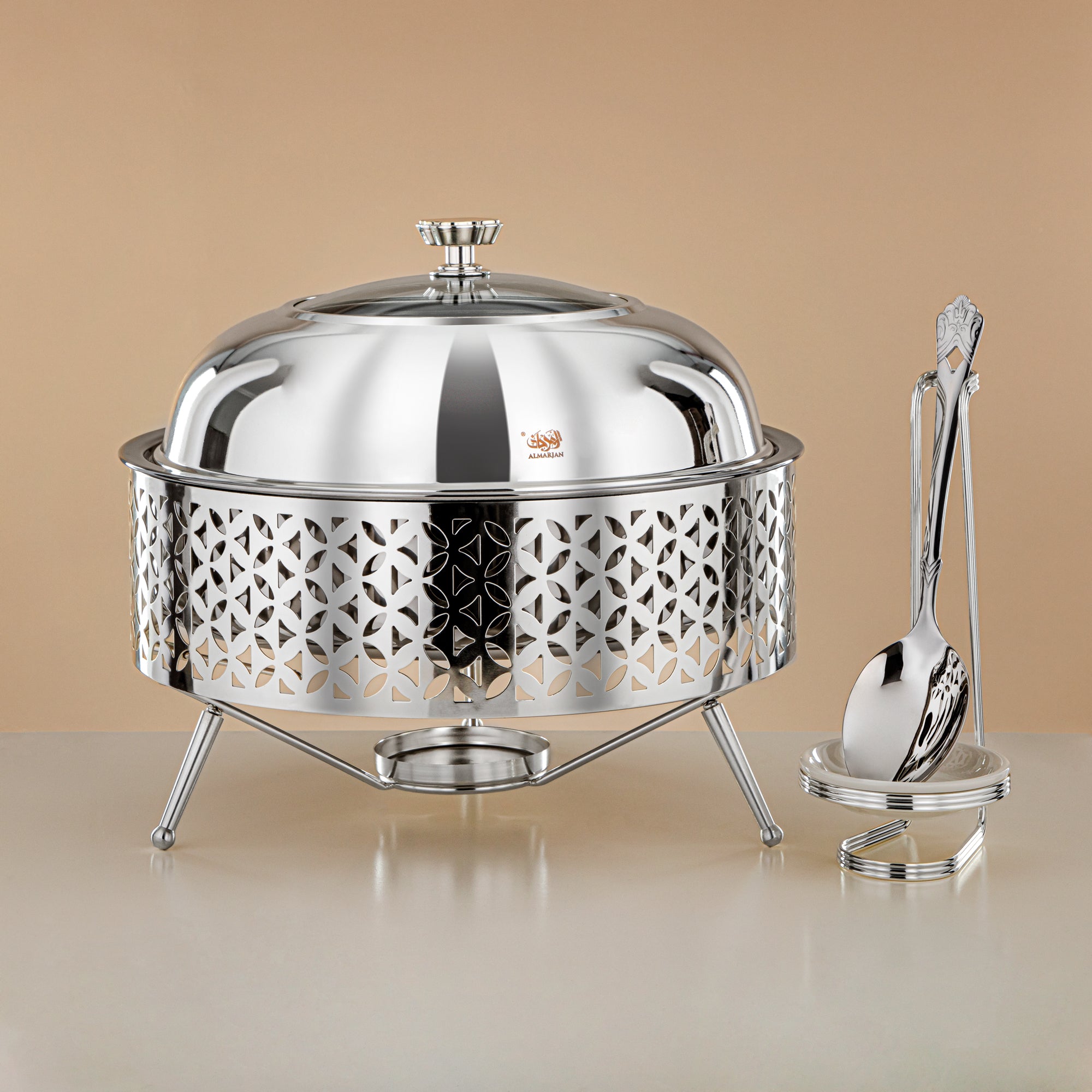 Almarjan Chafing Dish, Silver, 4000ML (STS0013308) Ramadan & Eid Buffets