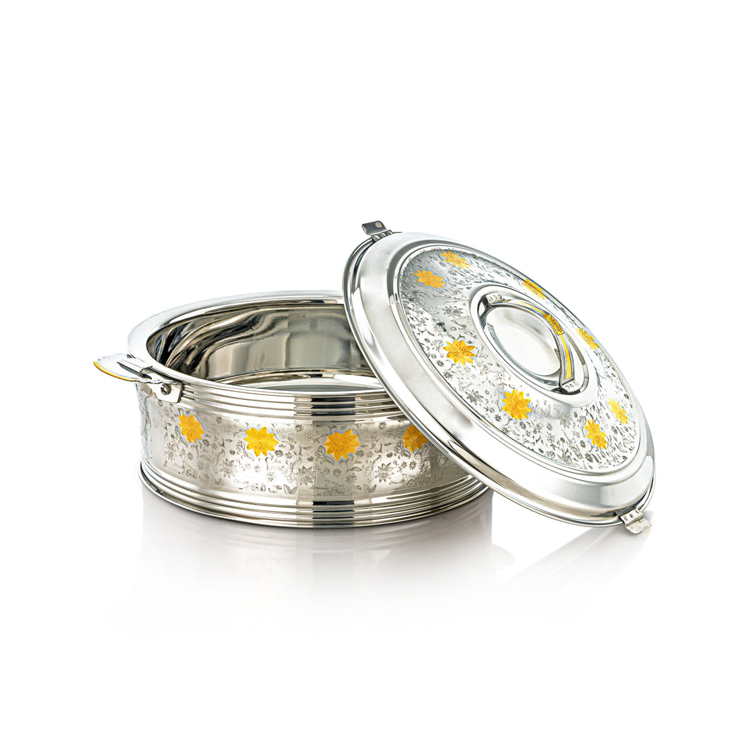 Almarjan 3 Pieces Sausan Collection Stainless Steel Hot Pot Silver & Gold - H23EPG7HG