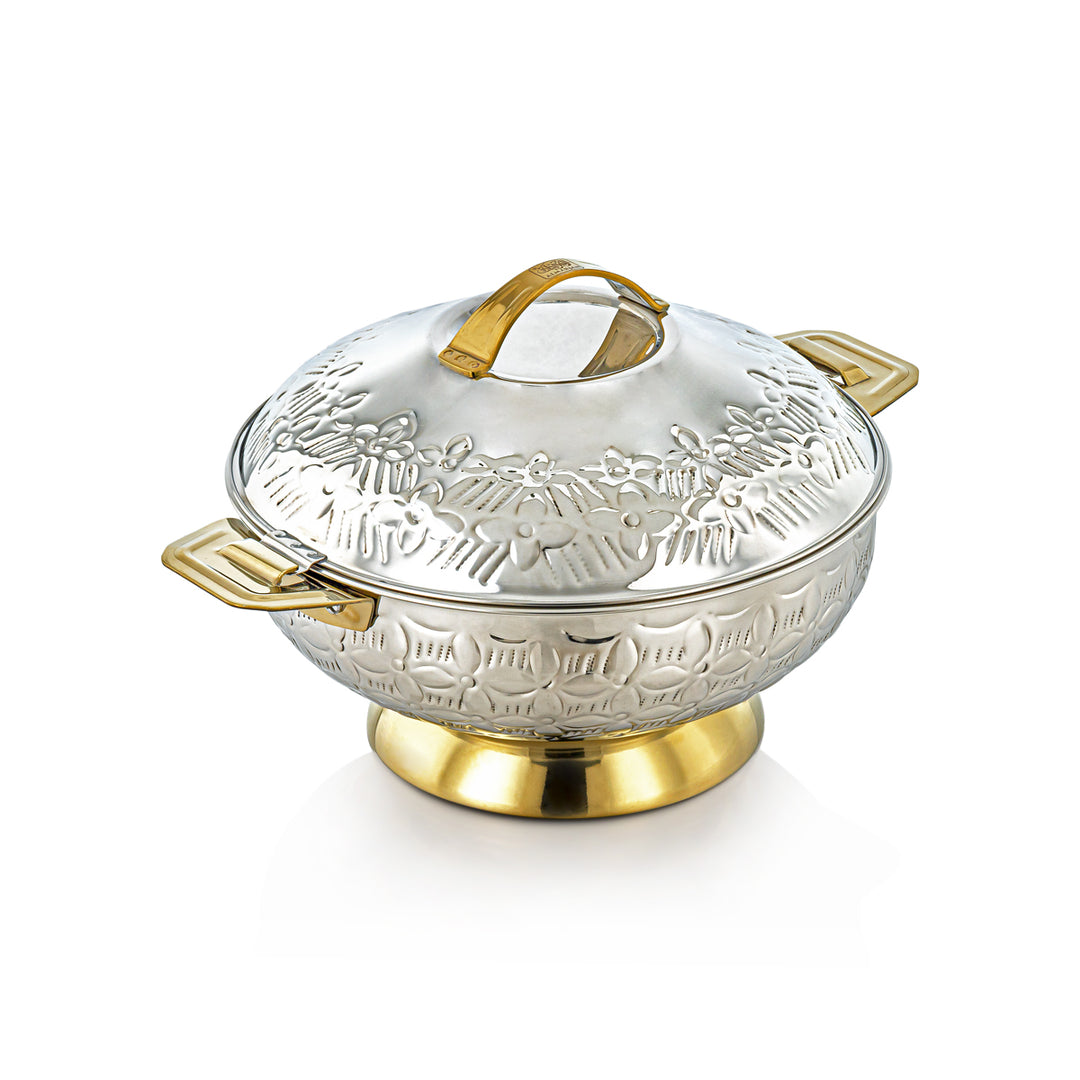 Almarjan 3 Pieces Kanz Collection Stainless Steel Hot Pot Silver & Gold - H23M6HG