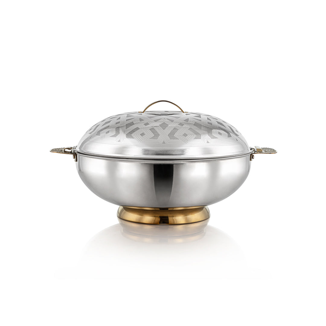 Almarjan 3 Pieces Kanz Collection Stainless Steel Hot Pot Silver & Gold - H23E21HG