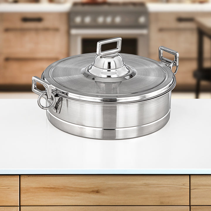 Almarjan 30 CM Lina Collection Stainless Steel Hot Pot Silver - H24P18