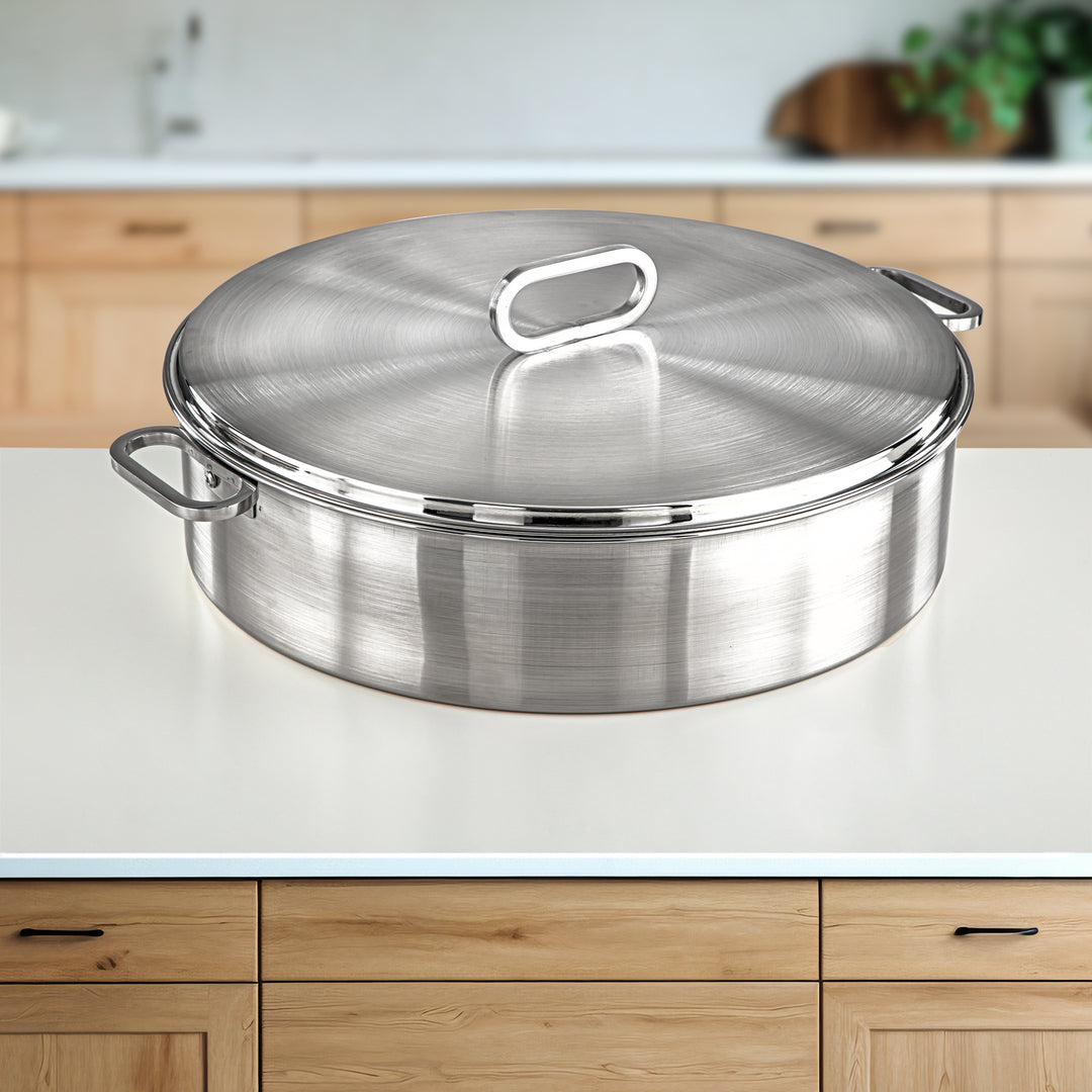 Almarjan 40 CM Diana Collection Stainless Steel Hot Pot Silver - H24P31