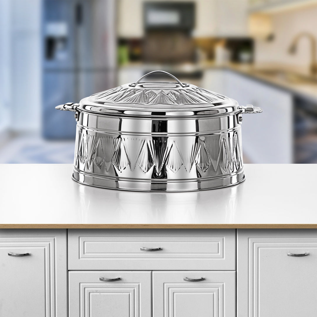 Almarjan 4-Piece Stainless Steel Hot Pot Set | Mirror Finish & Heat-Retaining | Rodha Collection | 3000ML to 9000ML - H24M16