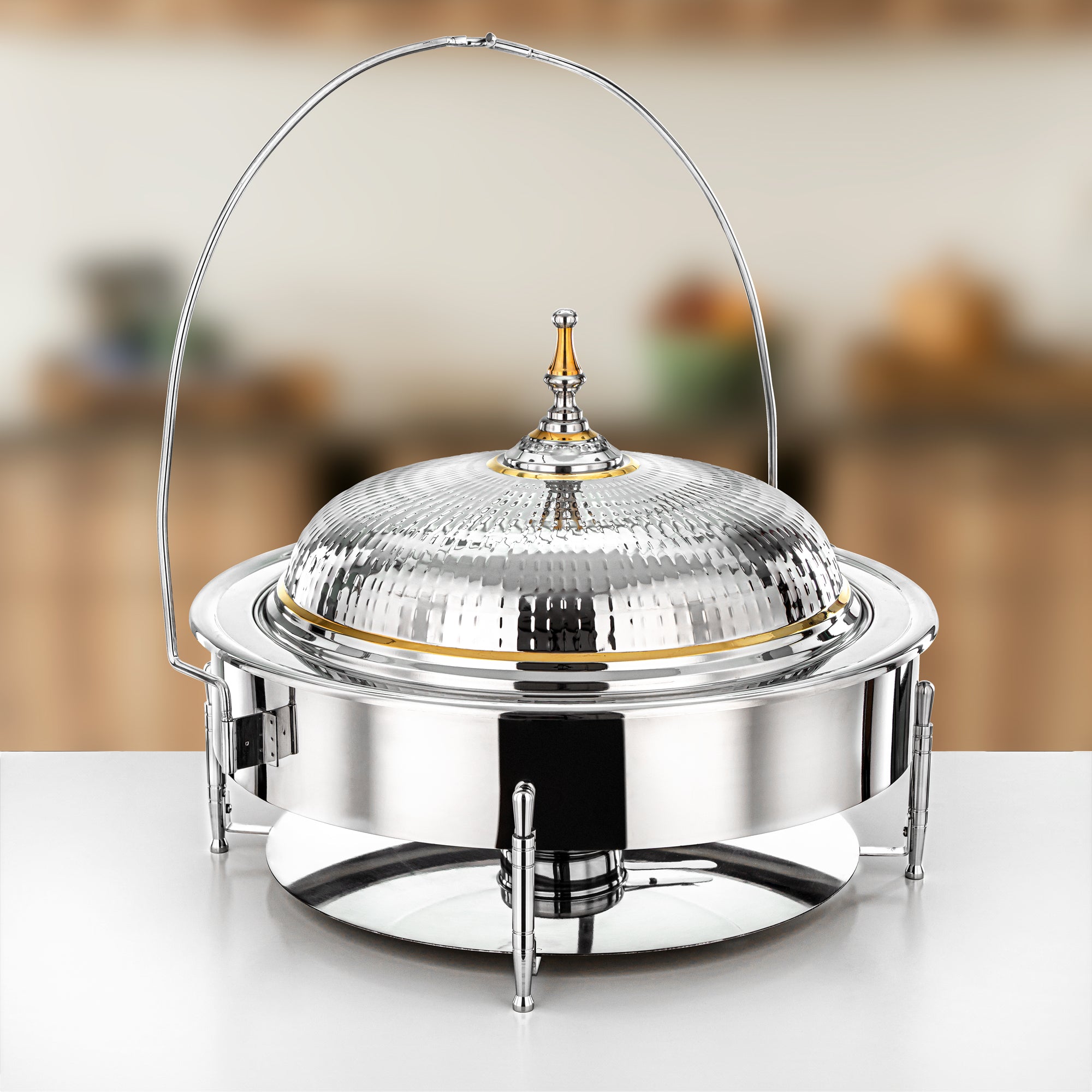 Almarjan Chafing Dish 60 cm Silver & Gold