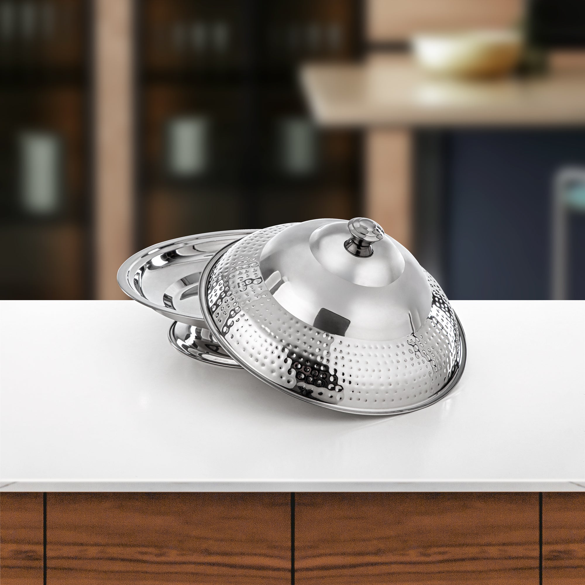 صينية المرجان كوزي 40 سم فضي (H25M20)