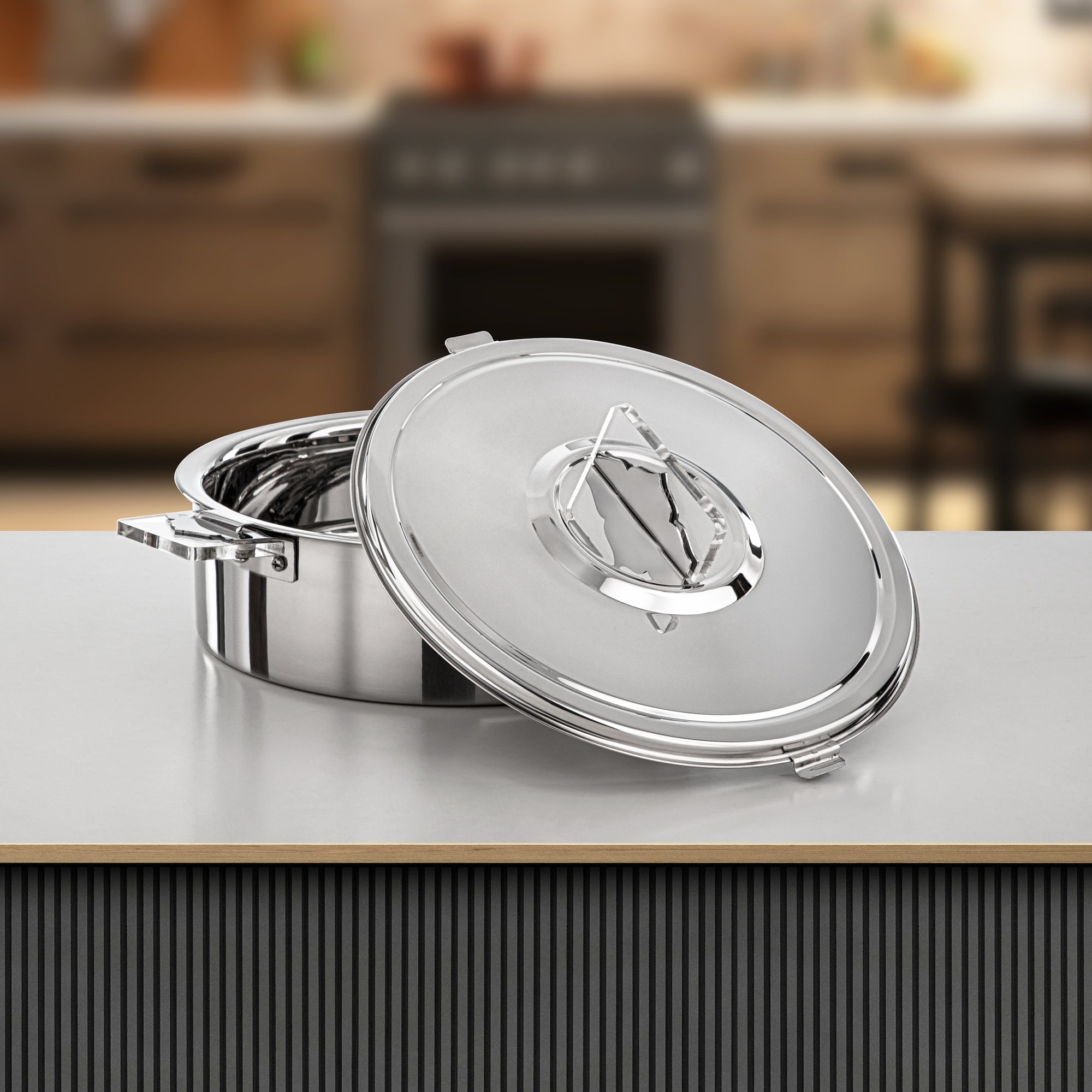 Almarjan Hot Pot Set Stainless Steel 25cm + 30cm + 35cm (H25P5) – Diana Collection | Elegant Serving for Ramadan & Gatherings