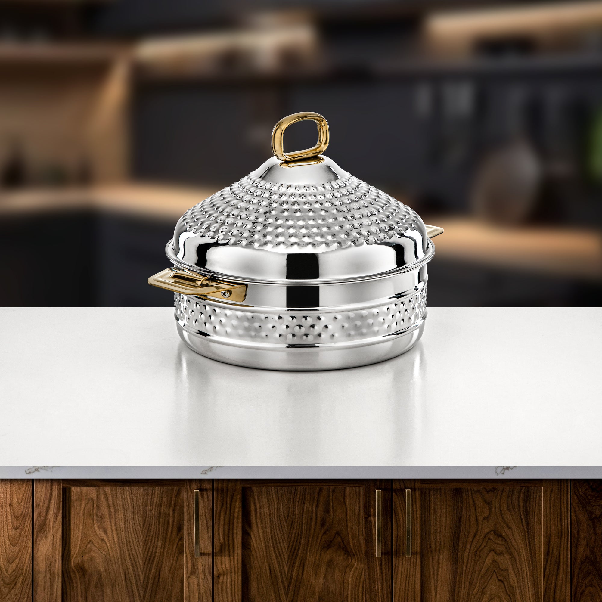 Almarjan Hot Pot Stainless Steel 25cm Silver Gold – Abeer