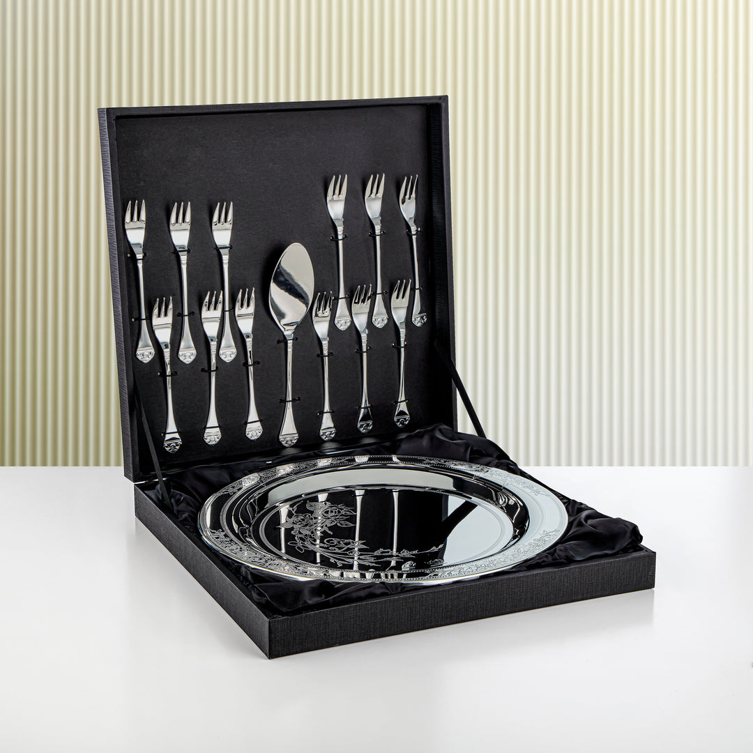 Almarjan 14 Pcs Lea Collection Stainless Steel Cake Set Silver - STS2051275