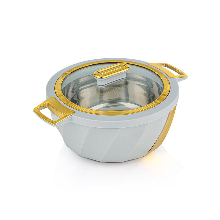 Almarjan 3 Piece Salwa Collection Plastic Hot Pot Light Grey & Gold - SW001G G/G