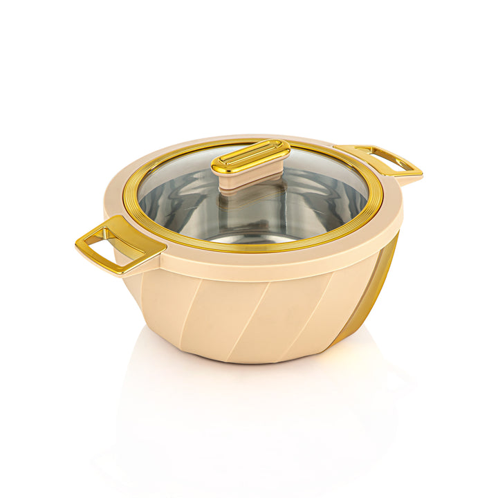 Almarjan 3 Piece Salwa Collection Plastic Hot Pot Khaki & Gold - SW001G KH/G