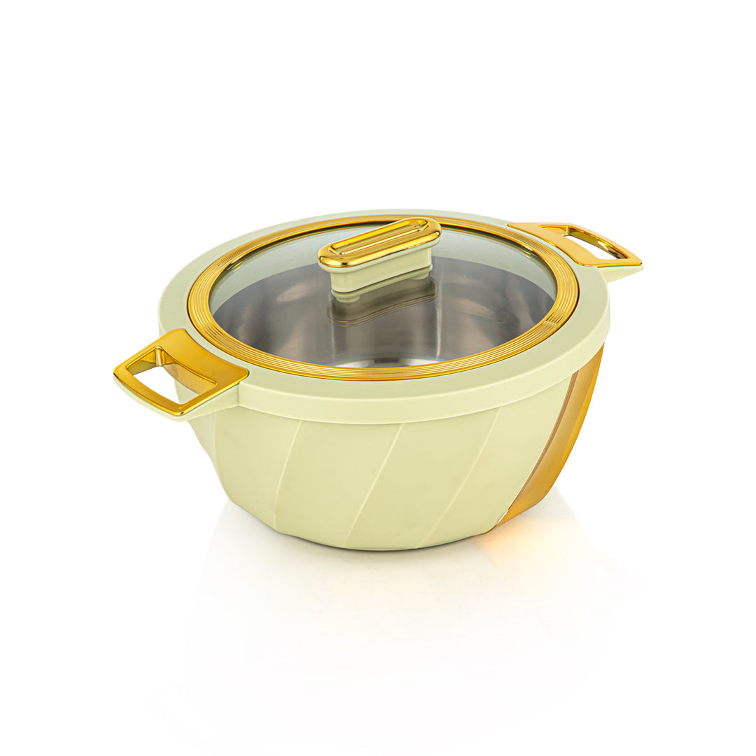 Almarjan 3 Piece Salwa Collection Plastic Hot Pot Light Green & Gold - SW001G LG/G
