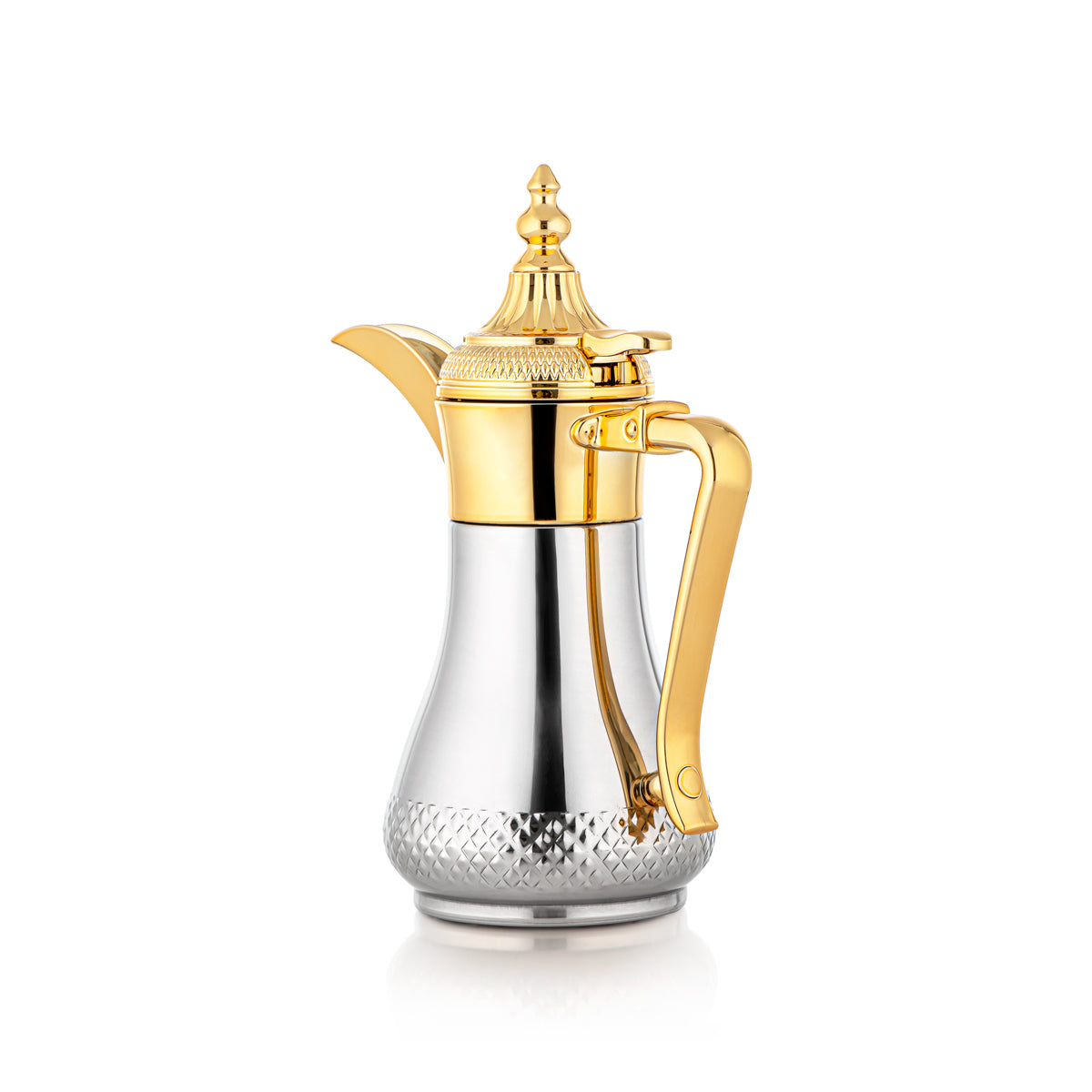 Almarjan 0.35 Liter Stainless Steel Vacuum Dallah Silver & Gold - SWD/D-035-CRG