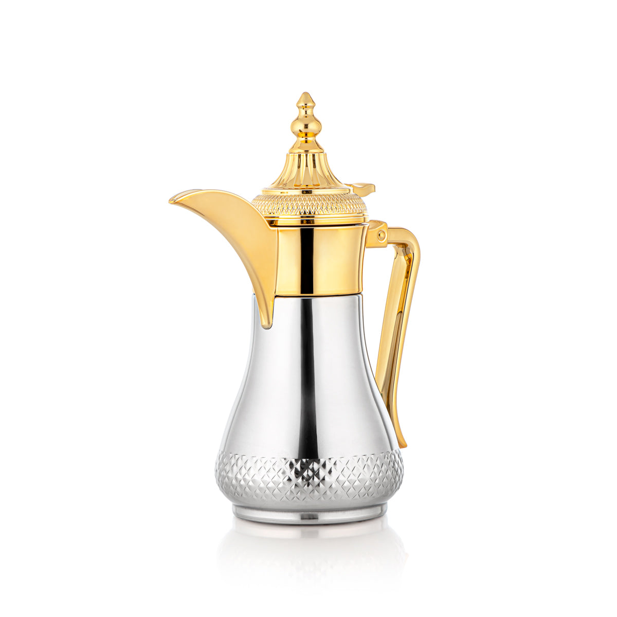 Almarjan 0.35 Liter Stainless Steel Vacuum Dallah Silver & Gold - SWD/D-035-CRG