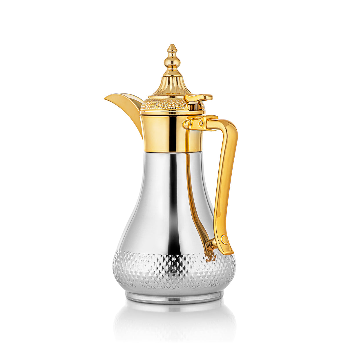 Almarjan 0.6 Liter Stainless Steel Vacuum Dallah Silver & Gold- SWD/D-060-CRG