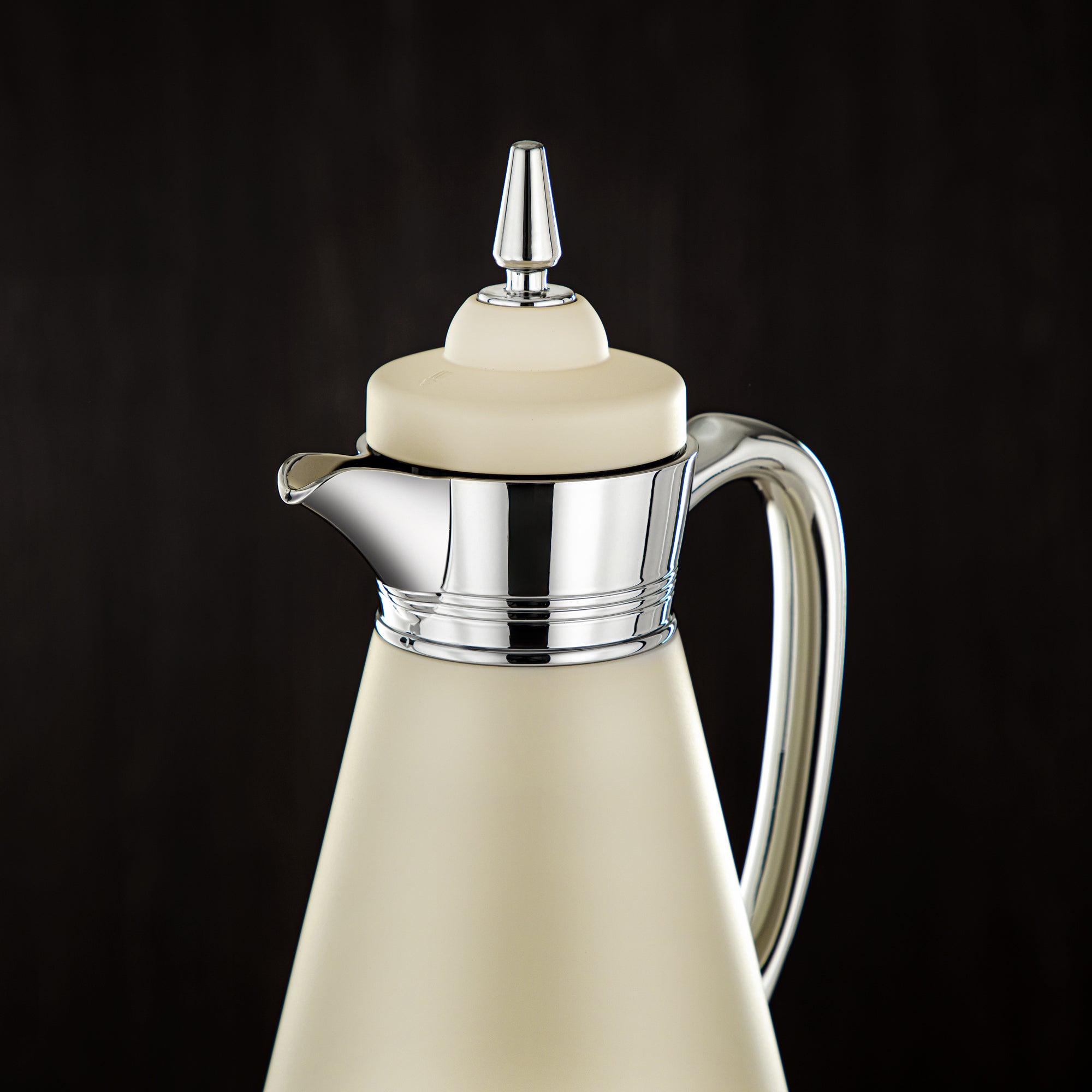 Almarjan Vacuum Flask Set, 0.7L + 1L, Beige & Silver (UBC-A0700/B1000 Q305YZC) - Ramadan Serveware