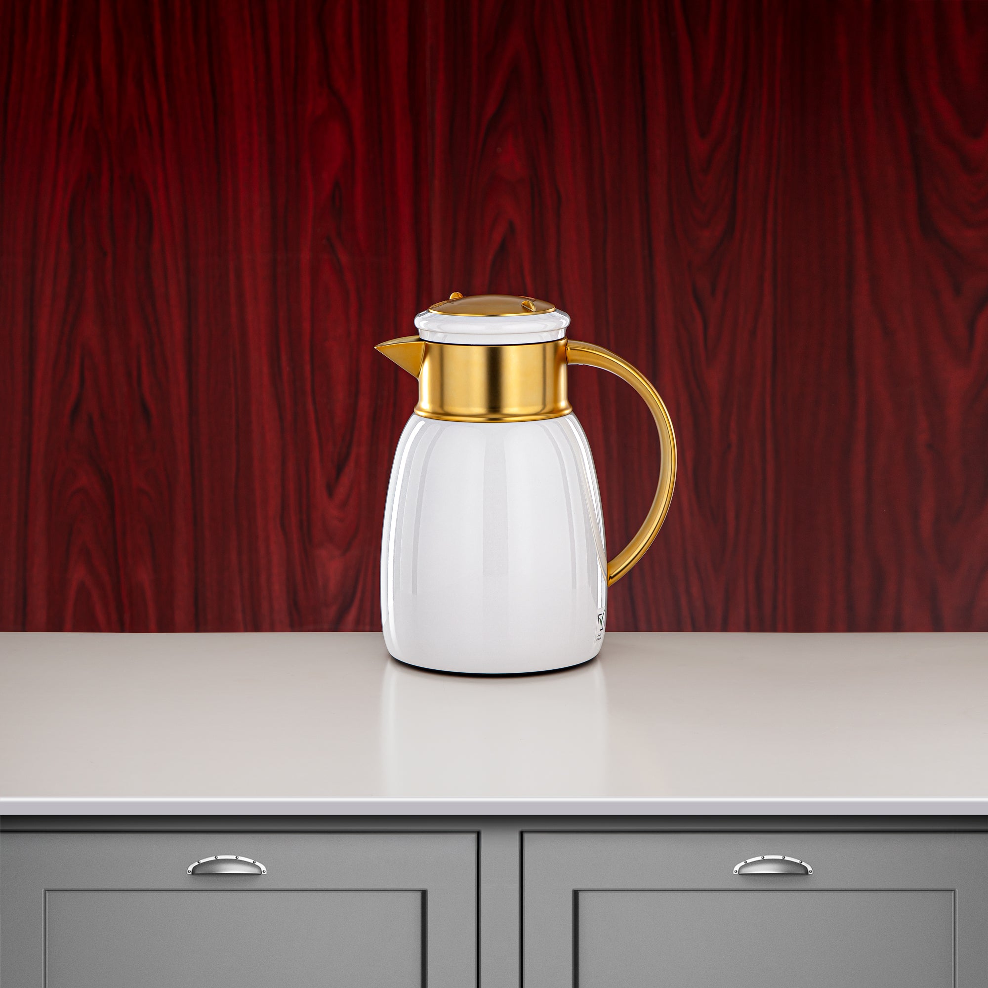 Almarjan Vacuum Flask Set, 0.35L + 0.65L + 1L, White & Matt Gold (ULC-0350/0650/1000 Q1ZE22) - For Every Occasion