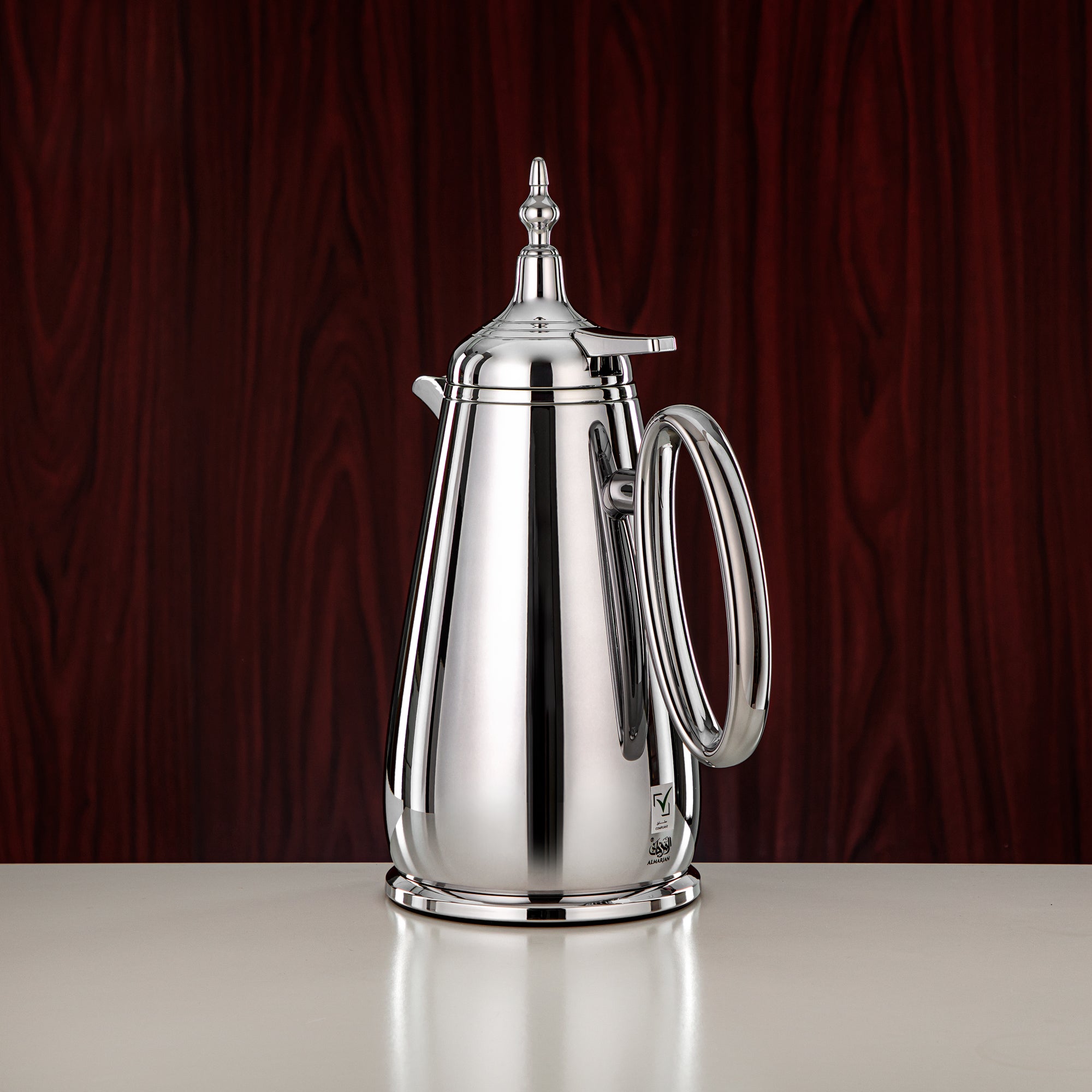 ألمرجان طقم ترامس زر ضغط ABS فضي 0.7 لتر + 1 لتر (UOP-A0700/B1000C) - كلاسيكي ترمس