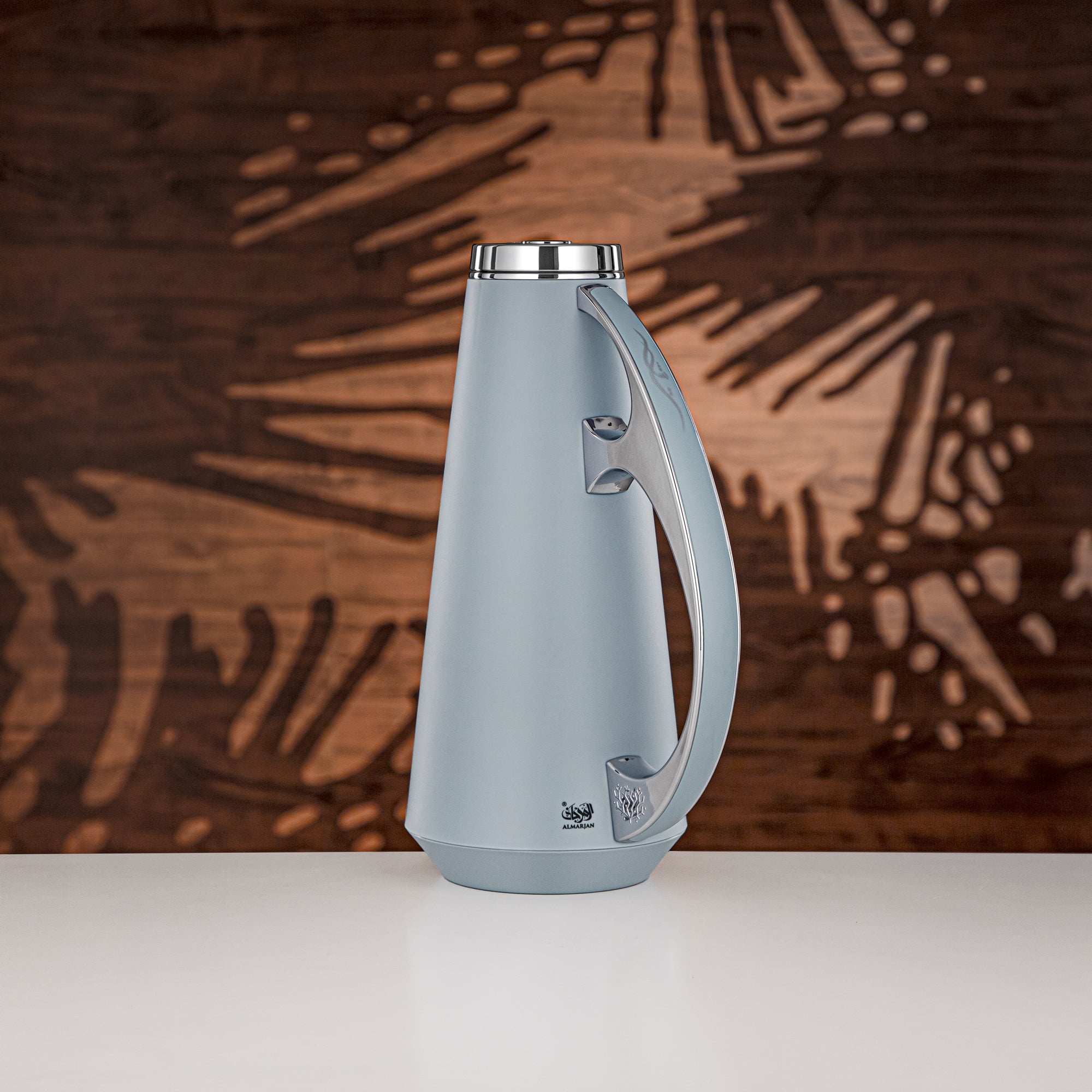 Almarjan Vacuum Flask Set, ABS, 1L + 1L, Light Blue & Silver (UPP-1000/1000 BLUC) - Modern Serving