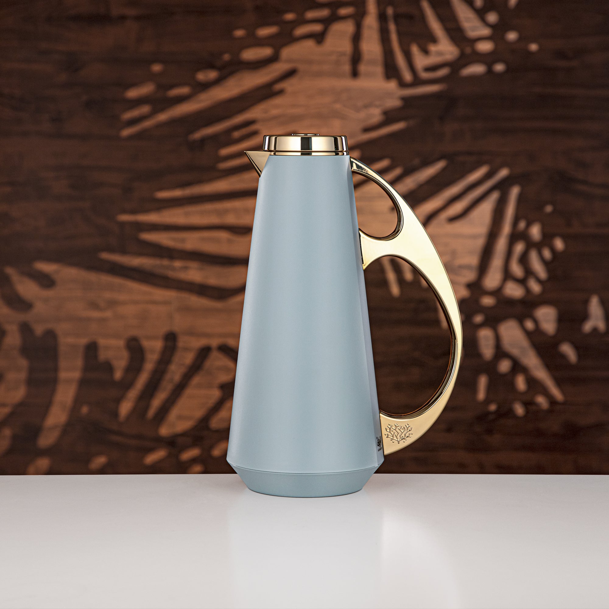 Almarjan Vacuum Flask Set, ABS, 1L + 1L, Light Blue & Gold (UPP-1000/1000 BLUG) - Modern Serving