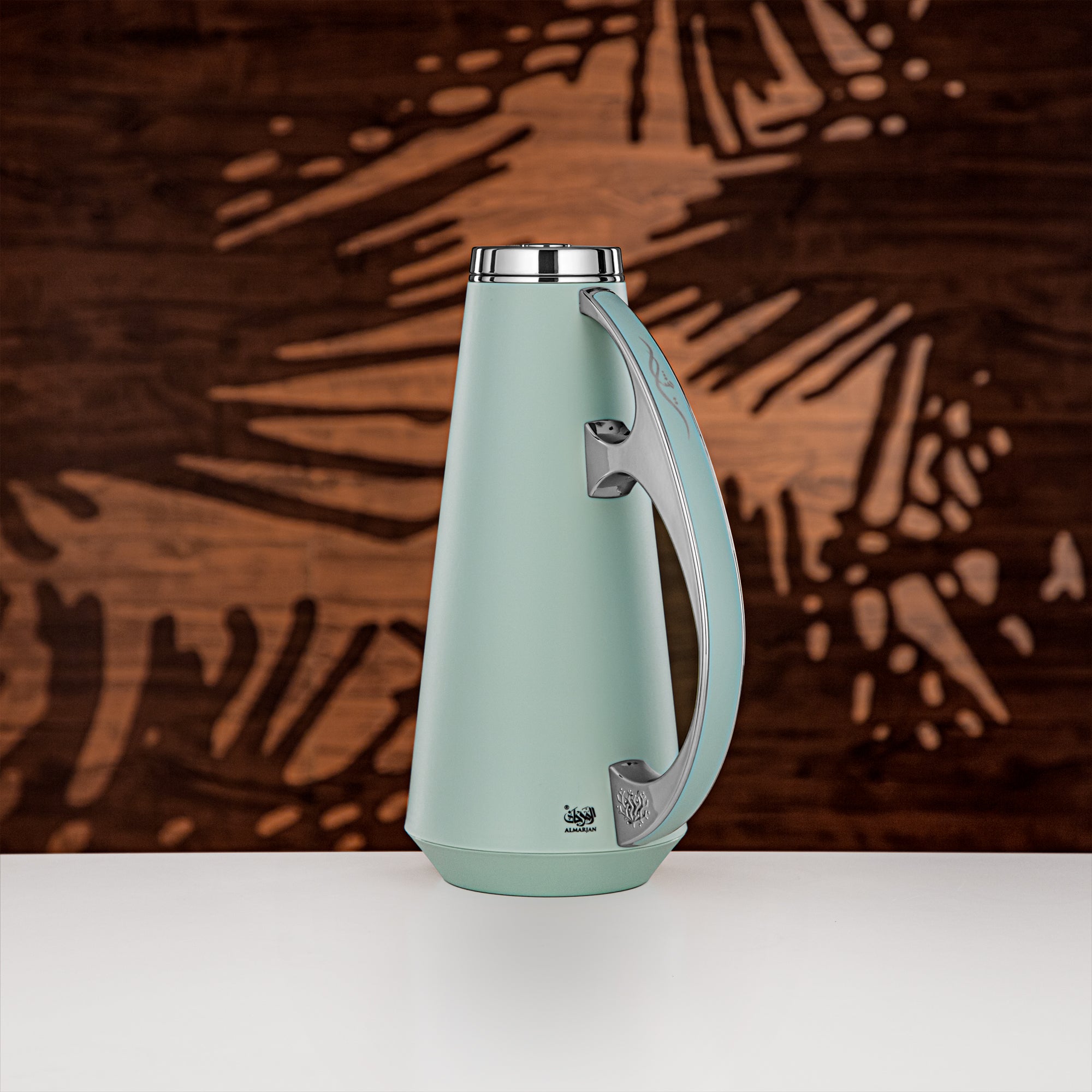 Almarjan Vacuum Flask Set, ABS, 1L + 1L, Light Green & Silver (UPP-1000/1000 GREC) - Modern Serving