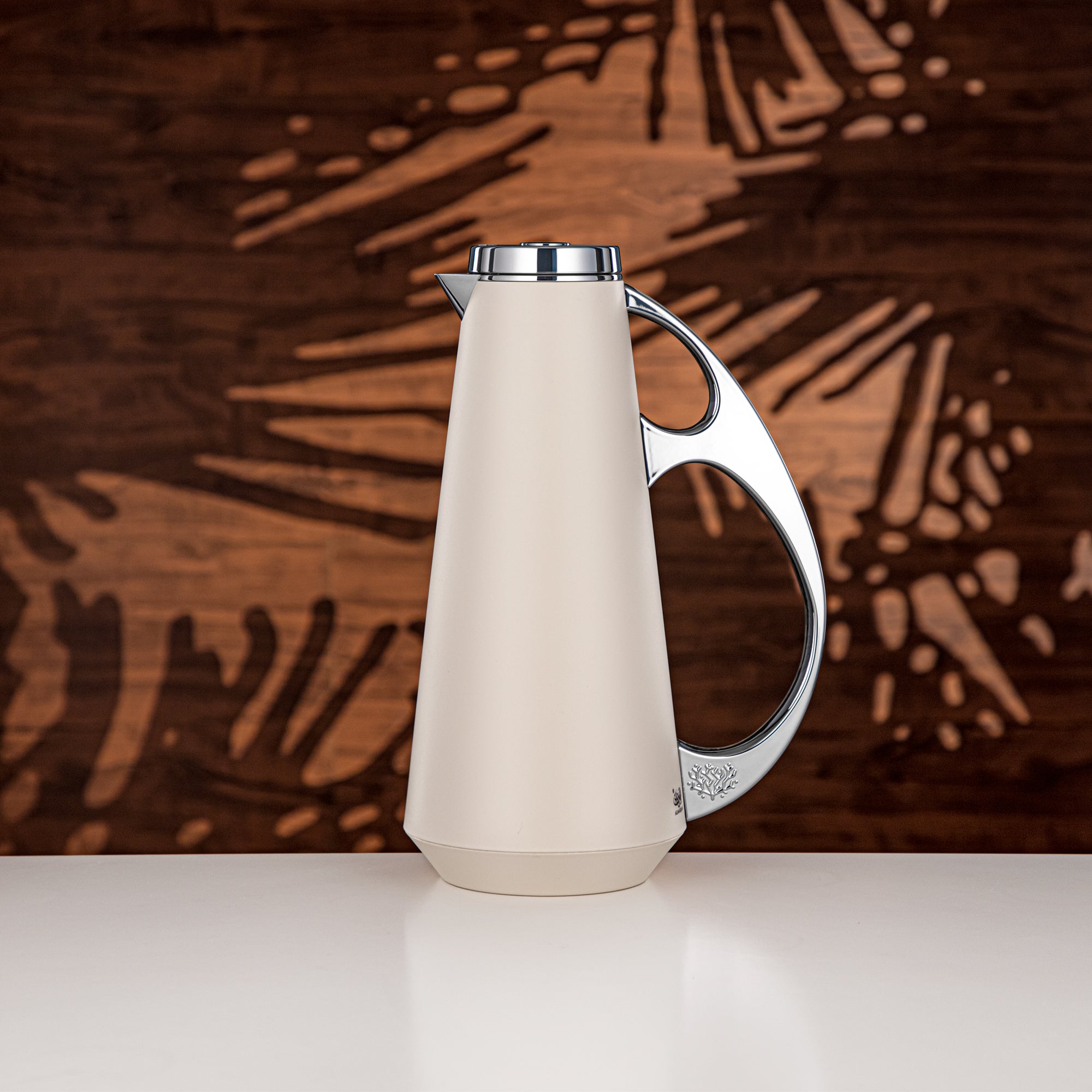 Almarjan Vacuum Flask Set, ABS, 1L + 1L, Off White & Silver (UPP-1000/1000 OWIC) - Modern Serving