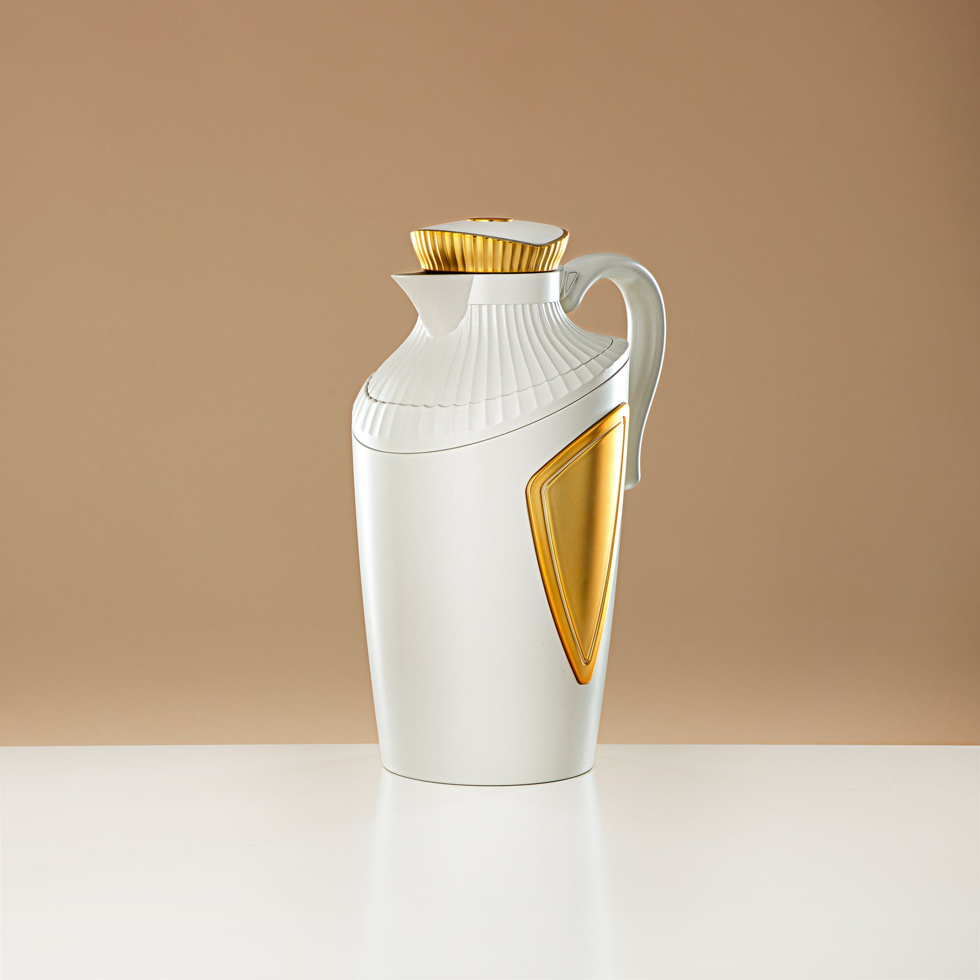 Almarjan 2 Pieces Vacuum Flask Set Matt White & Gold - UWP-0700/1000 Q330YZE22